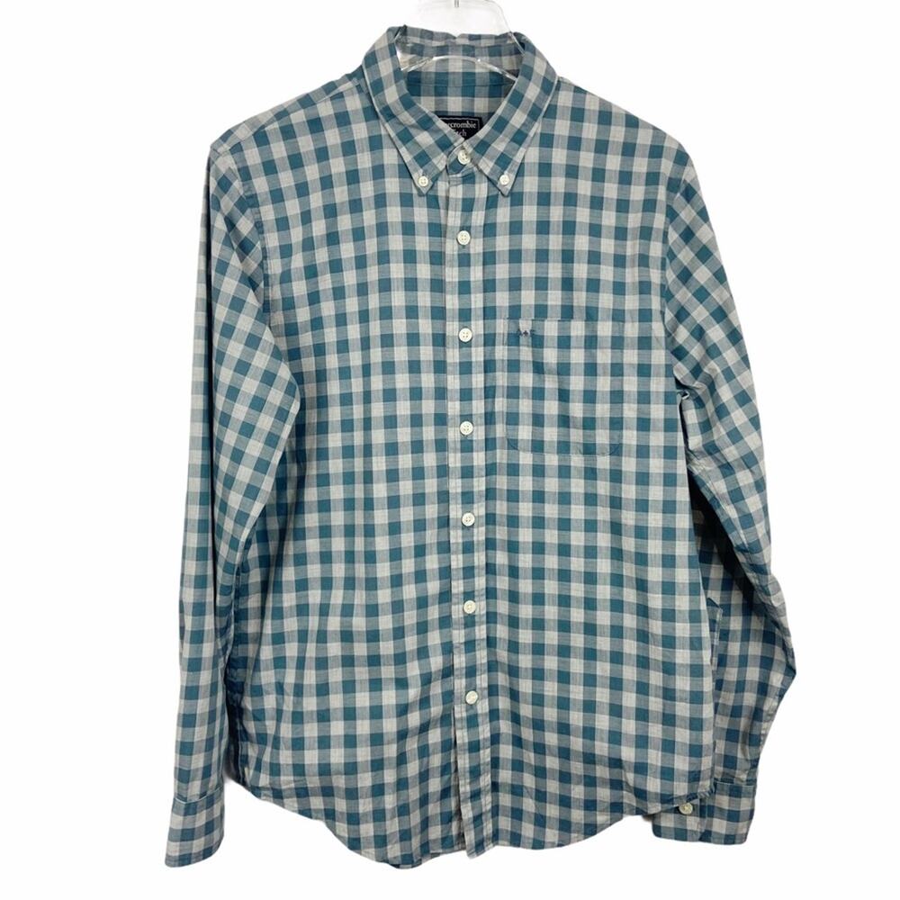 Abercrombie & Fitch Blue & Gray Check Button Down
